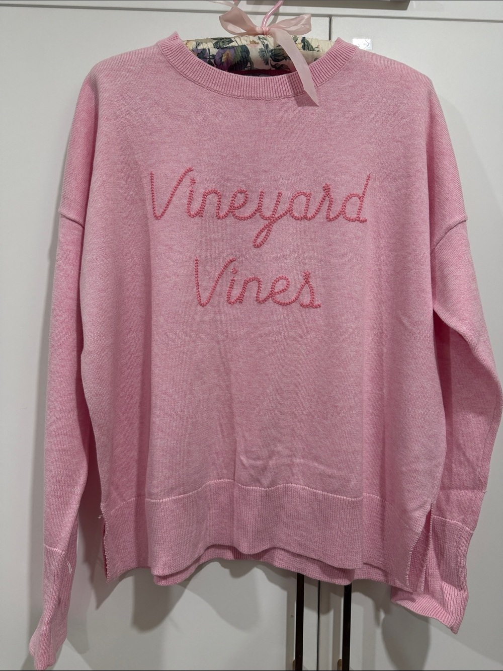 Vineyard Vines Pink Logo Crewneck Sweater - Soft Pink